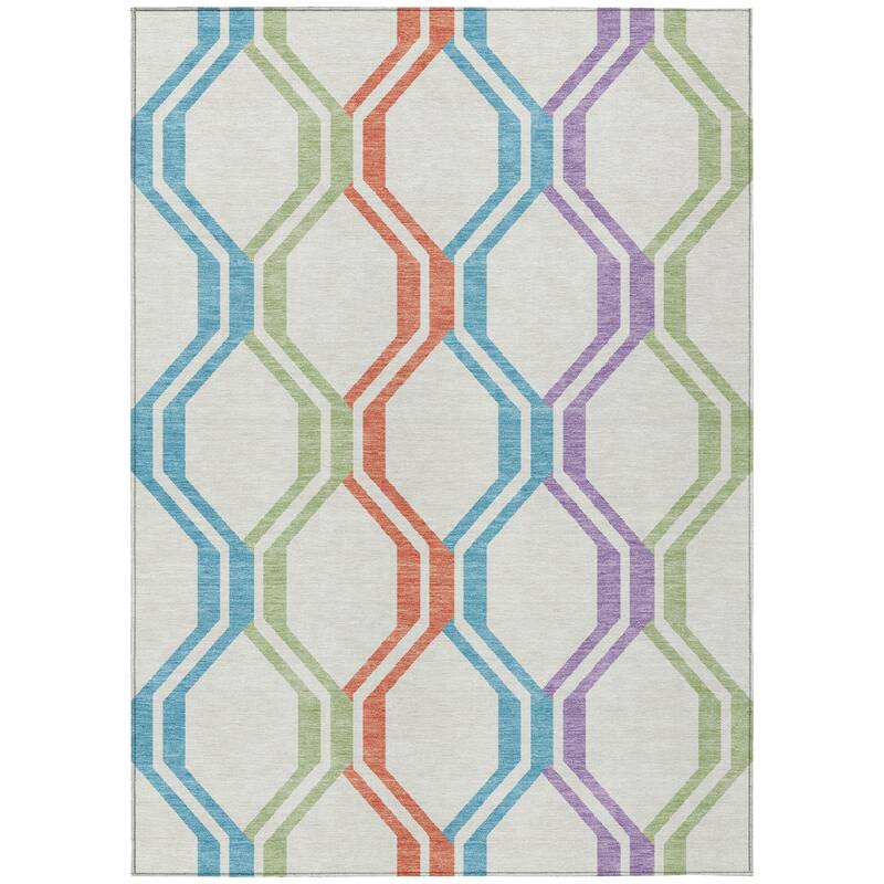 Machine Washable Indoor/ Outdoor Contemporary Dimensions Chantille Rug
