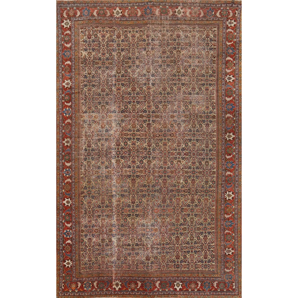 Hand Knotted Oriental 100% Wool Carpet Traditional All-Over Beige & Ivories Sultanabad Area Rug - 17' 2'' X 11' 7''