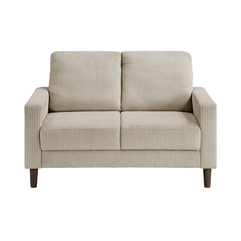 Caspian Corduroy 2-Piece Living Room Set - Wood Finish Exposed Feet
