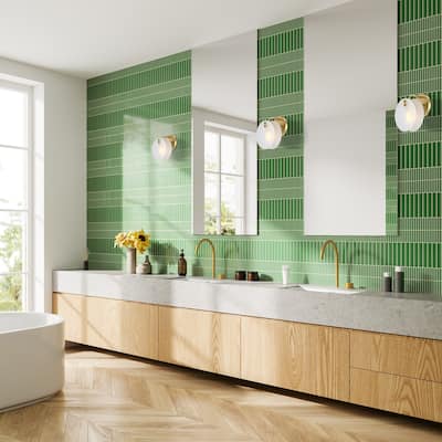 Sky Fall 8 in. 1-Light Brushed Gold Wall Sconce Light with Etched Fluted Glass Shade for Bathrooms