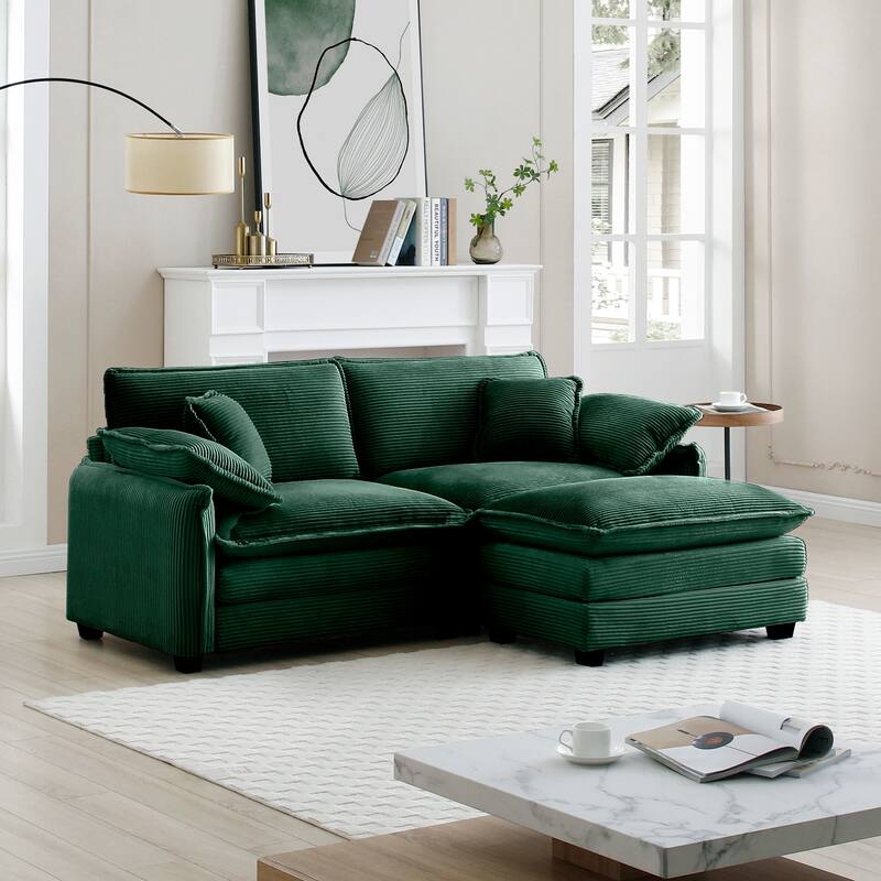 Corduroy Modular Flexible Combinations Sofa Set with Ottoman