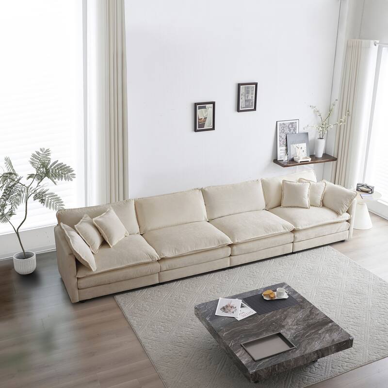 4 Seater Free Combination Modular Sofa Couch - Beige
