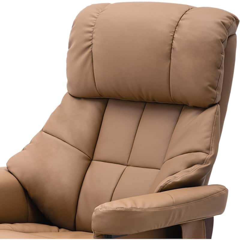 MCombo Set of 2 Recliner Chair with Ottoman Vibration Massag Faux Leather 9068