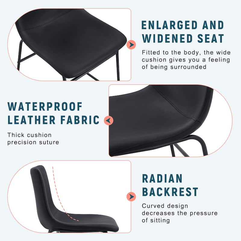 Set Of 4 Classic Pu Leather Chairs , A Stylish Seat Suitable
