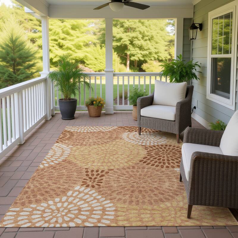 Machine Washable Indoor/ Outdoor Casual Ric Chantille Rug - Copper - 2'6" x 3'10"