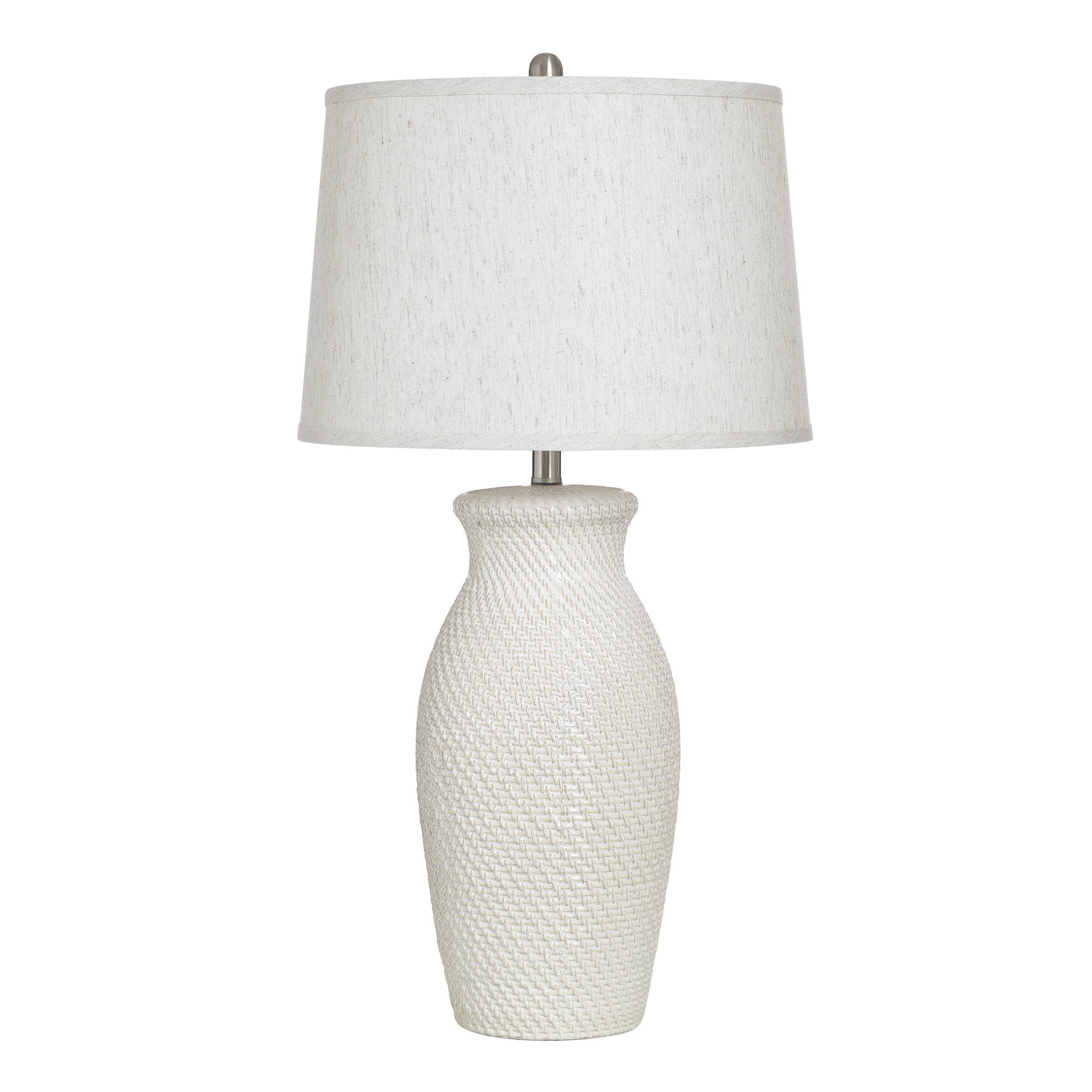 StyleCraft Ceramic Table Lamp - Novac Cream - Cream Shade
