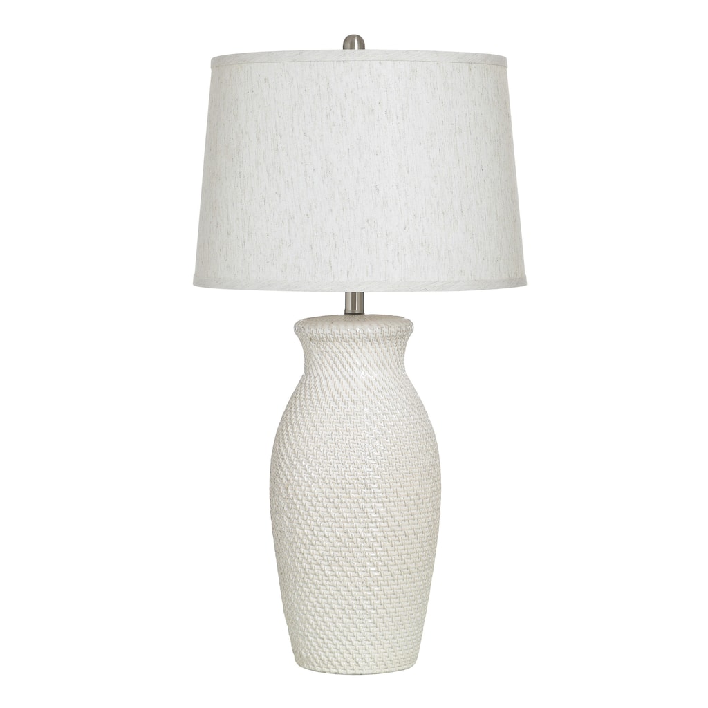 StyleCraft Ceramic Table Lamp - Novac Cream - Cream Shade