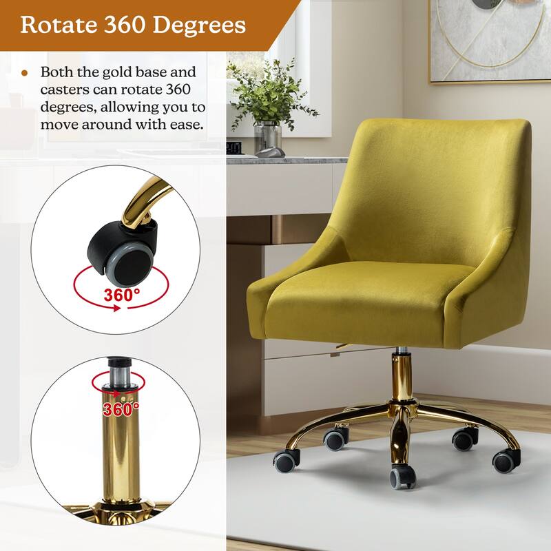 Carina Modern Upholstery Task Chair with Golden Base by HULALA HOME