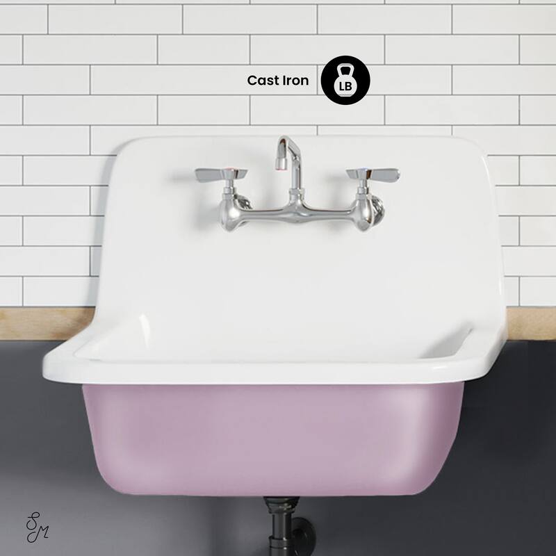 Loire 22" Cast Iron Rectangle Wall-Mounted Sink In Glossy Lavender - 22