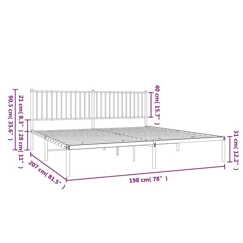 vidaXL Metal Bed Frame, No Mattress
