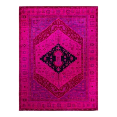 Overdyed, One-of-a-Kind Hand-Knotted Area Rug - Pink - 8' 10" x 12' 3"