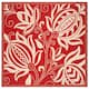 SAFAVIEH Courtyard Leatrice Indoor/ Outdoor Patio Backyard Rug - 6'7" x 6'7" Square - Red/Natural