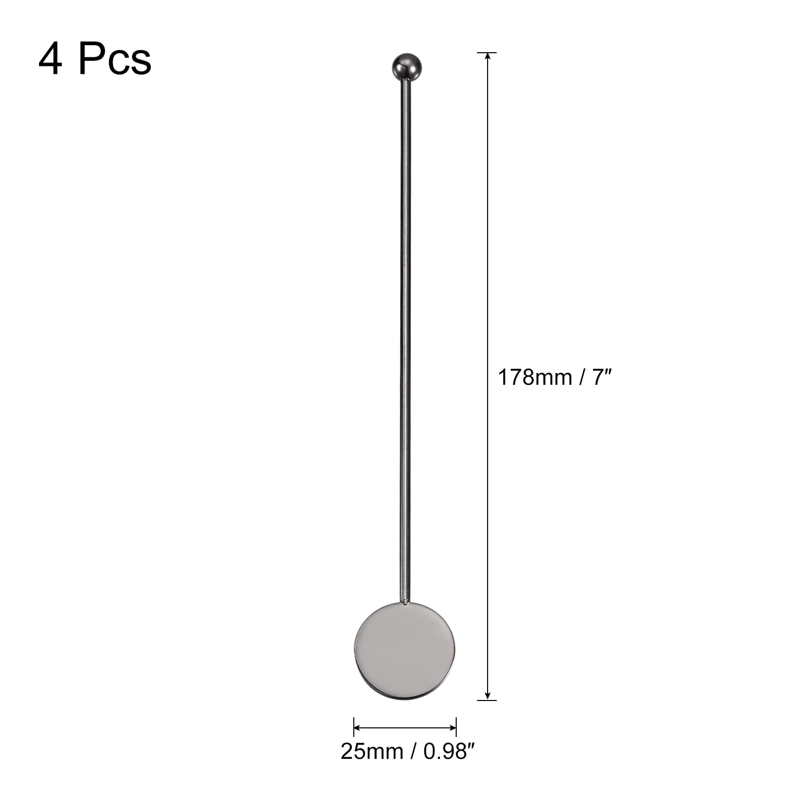4Pcs 7-Inch Bar Spoon Cocktail Mixing Spoon for Coffee Beverage - 180mm