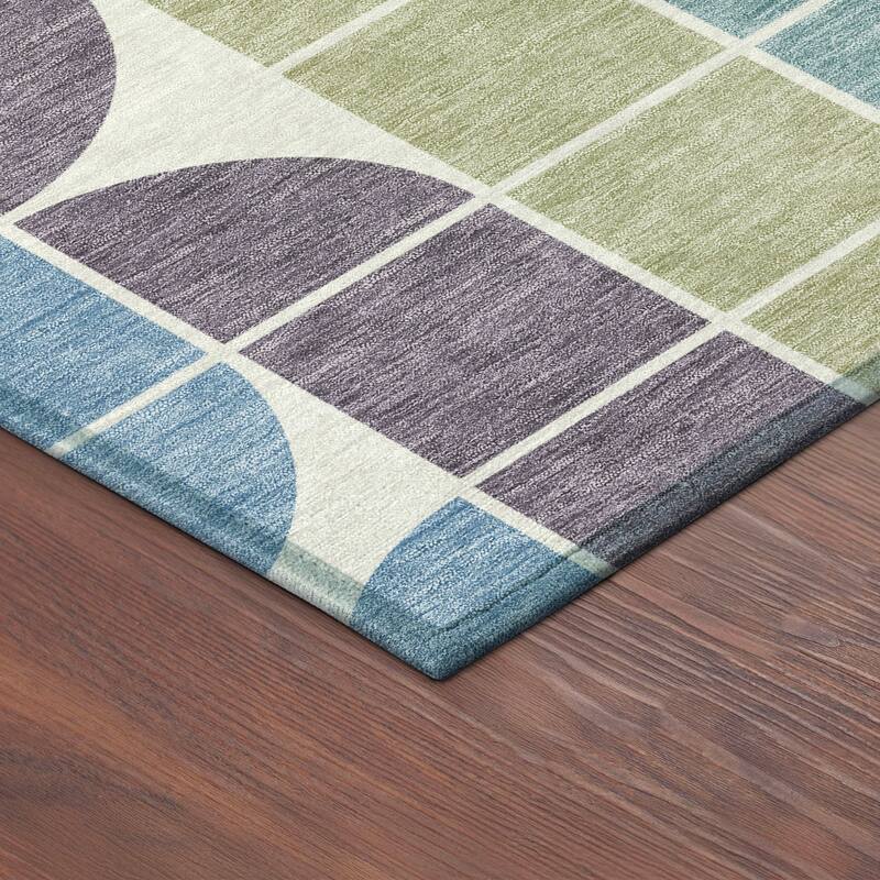 Machine Washable Indoor/ Outdoor Modern Finch Chantille Rug