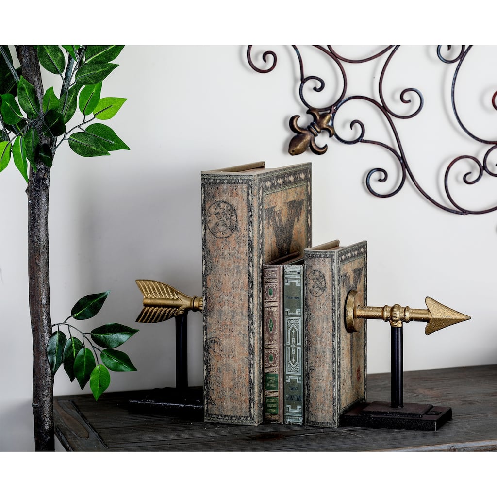 Metal Arrow Bookend Pair