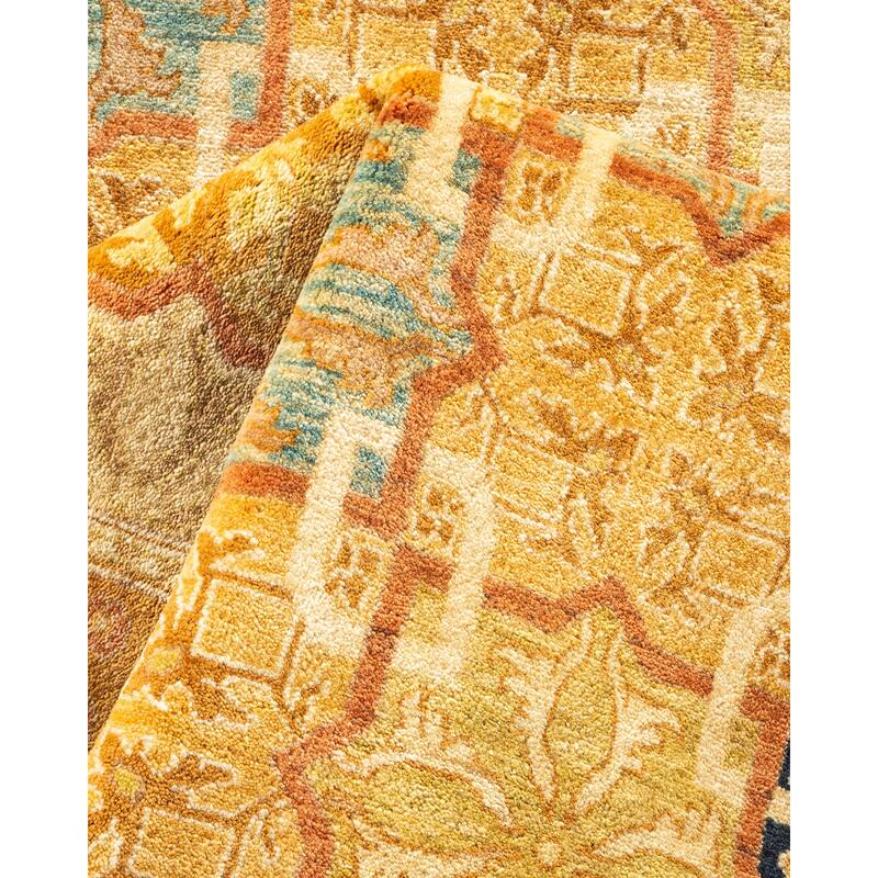 Overton Handknotted Wool Traditional Oriental Ivory Area Rug - 9' x 12'