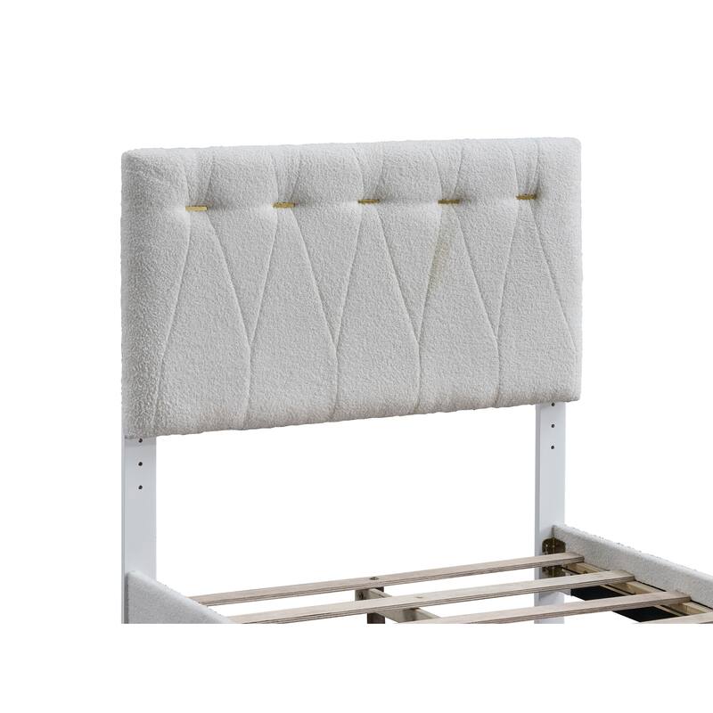 Glory Furniture Sinclair G001608 Upholsetered Bed in Wheat Teddy Bear