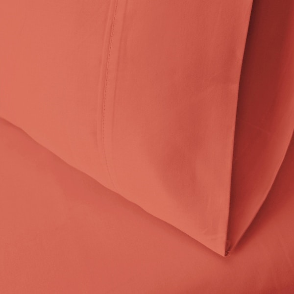 slide 2 of 4, Superior Egyptian Cotton 700 Thread Count Pillowcase Set (Set of 2) King - Coral