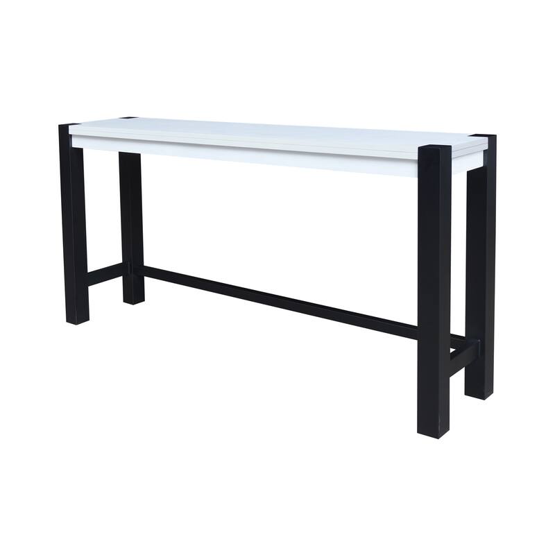 Solid Wood Tall Accent Table with 4 Counter Height Stools