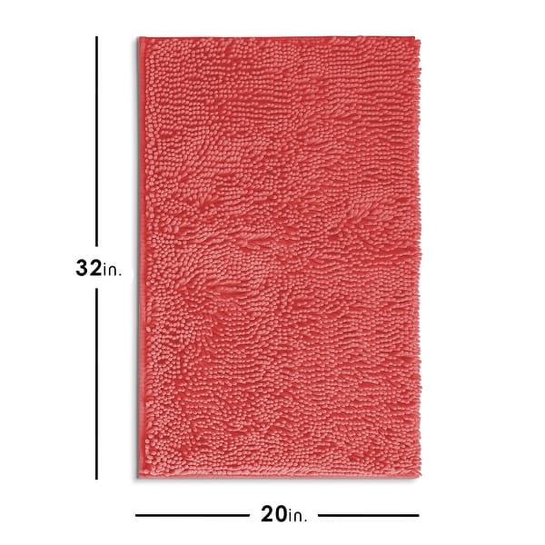 dimension image slide 28 of 34, Hearth & Harbor Non-Slip Super Plush Chenille Bathroom Rugs