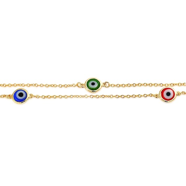 sterling silver evil eye anklet