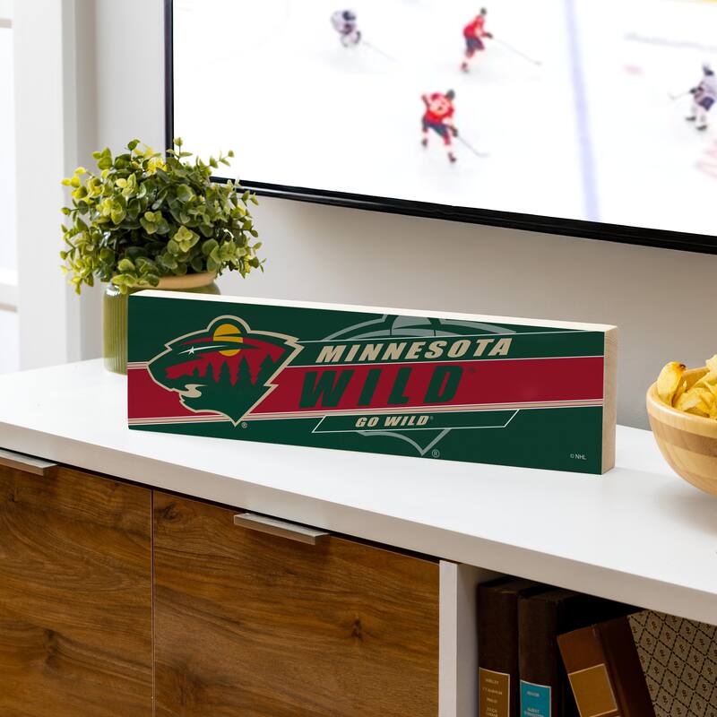 Minnesota Wild Wooden Tabletop Mantel Shelf Sign - 5" x 18"