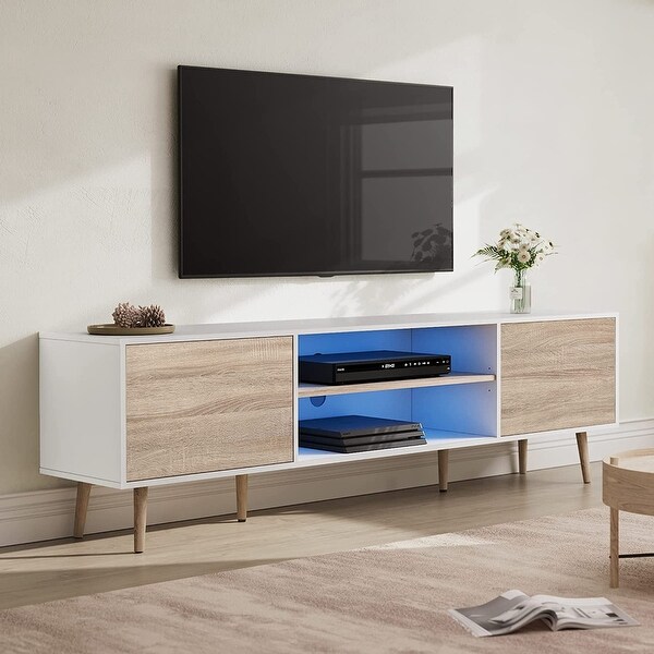 TV Stand for 60 inch TV Entertainment Center White Oak 53 inch On Sale Bed Bath Beyond 33709551