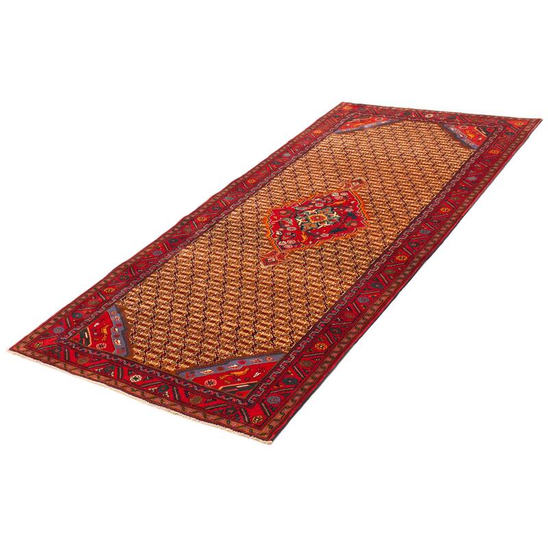 ECARPETGALLERY Hand-knotted Anatolian Vintage Brown, Red Wool Rug - 4'11 x 10'8