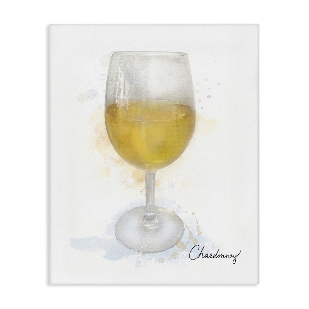 Stupell Modern Chardonnay in Glass Canvas Wall Art Design By Matthew Piotrowicz