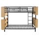 preview thumbnail 10 of 53, Metal Bunk Bed with Bedside Storage Bookcase, Twin Over Twin/Full Over Full Convertible Bunk Bedframe with Ladder and Guardrail