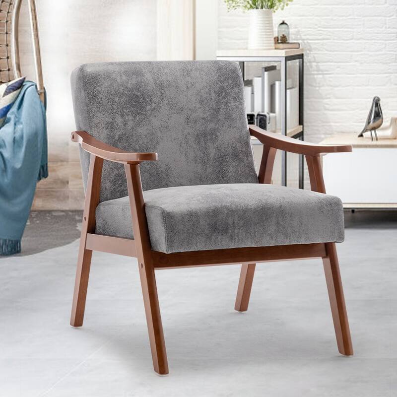 Mid-Century Modern Chair,Solid Wood Frame, Accent Chair