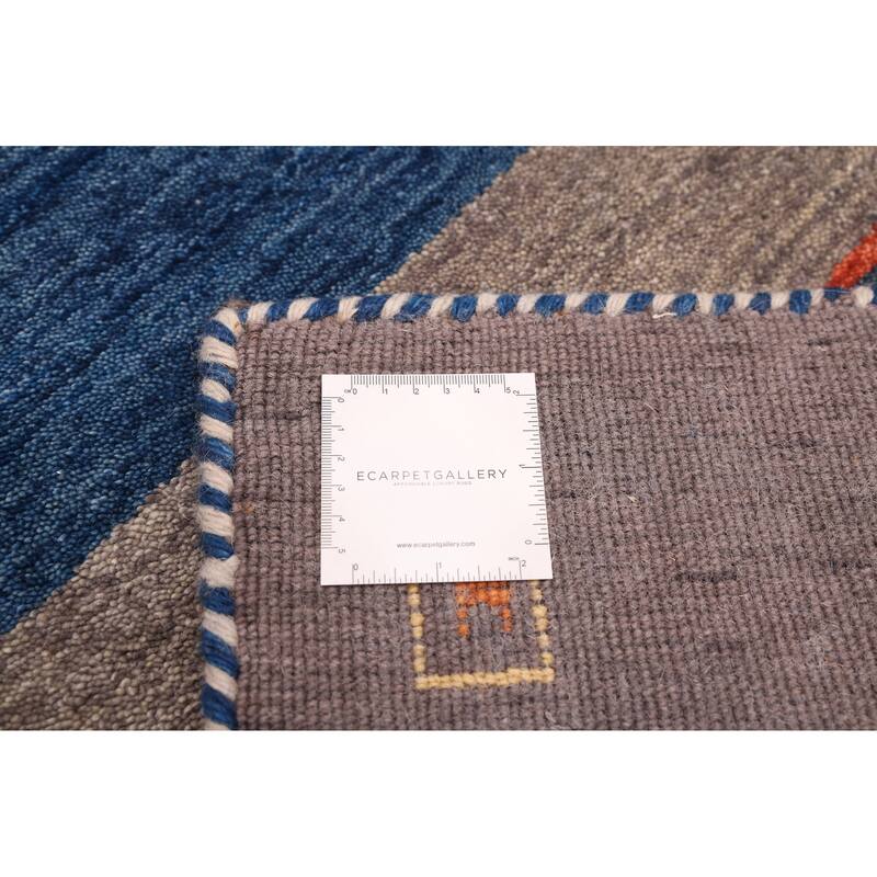 ECARPETGALLERY Hand Loomed Kashkuli Gabbeh Navy Wool Rug - 6'10 x 9'8