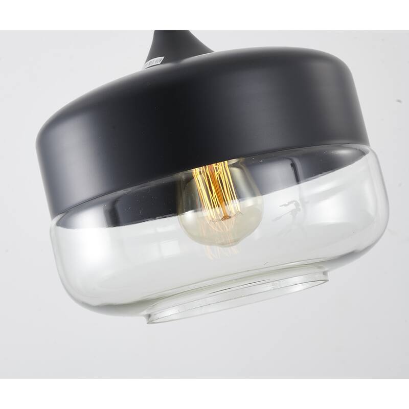 1-Light Matte Black Wall Sconce With A Clear Glass Shade