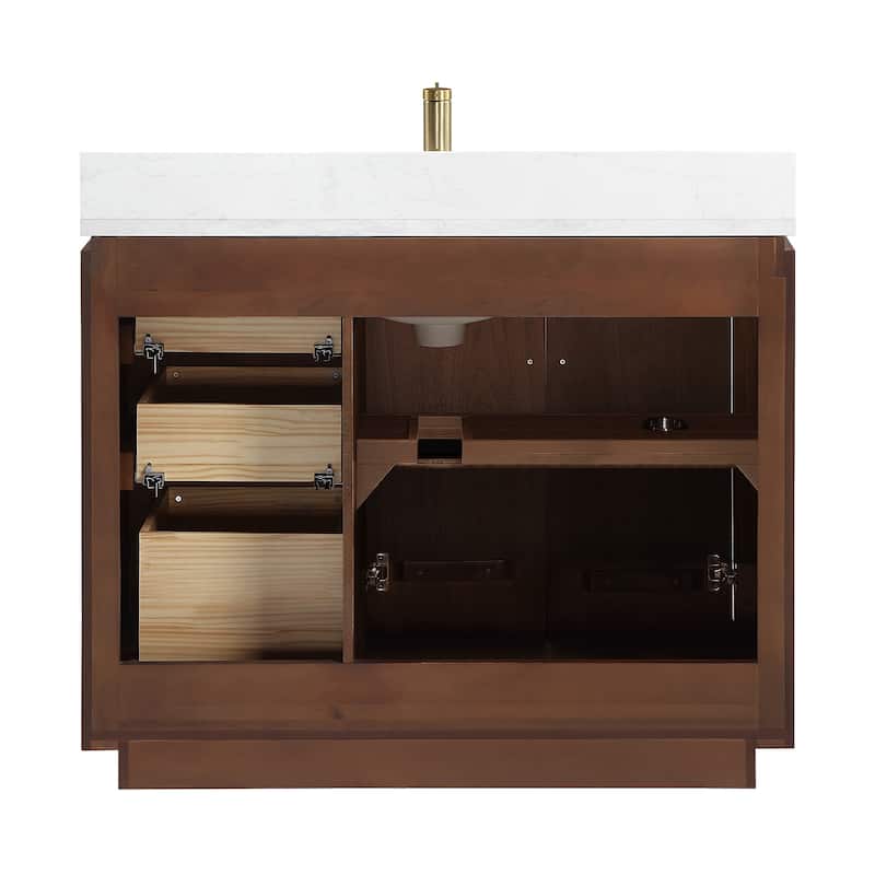 San Single Bath Vanity with Composite Stone Top without Mirror