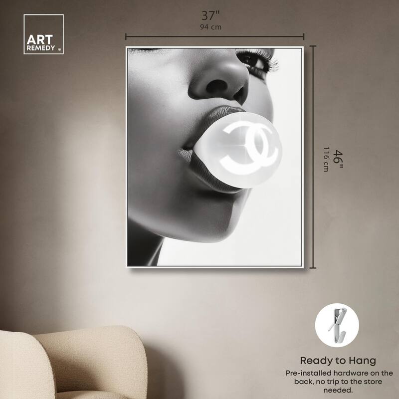 Bubble Gum Pop Monochrome Canvas by Art Remedy