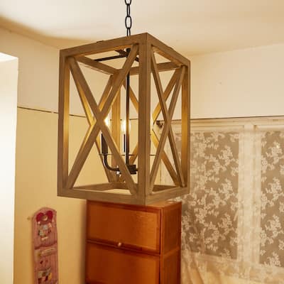 3 Light Candle Style Rectangle / Square Chandelier - 20.23"*12.12"*12.12"