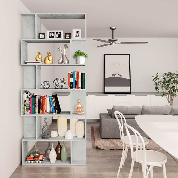 Shop Vidaxl Book Cabinet Room Divider Concrete Gray 31 5 X9 4 X75