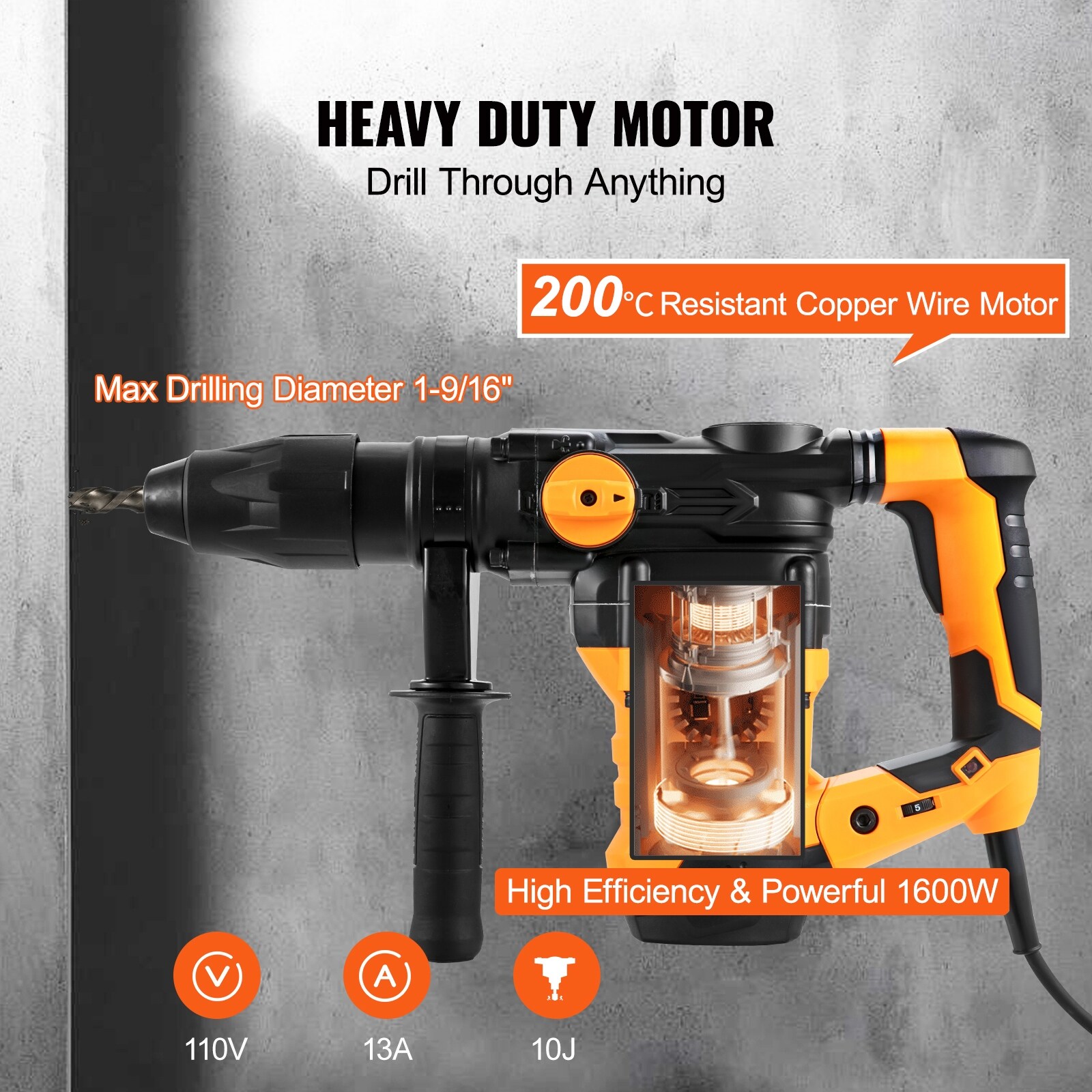 Rotary hammer drill corded shop