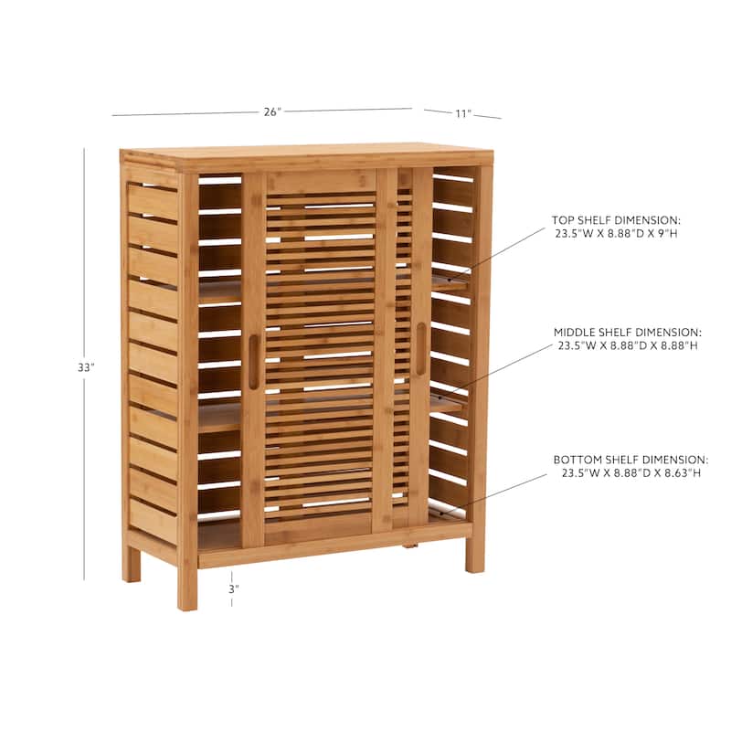 Linon Bracken Bamboo Two Door Floor Cabinet