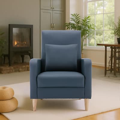 RENEWLINE Modern Accent Chair with Pillow & Walnut Legs - Lounge Seat for Living Room, Compact Design