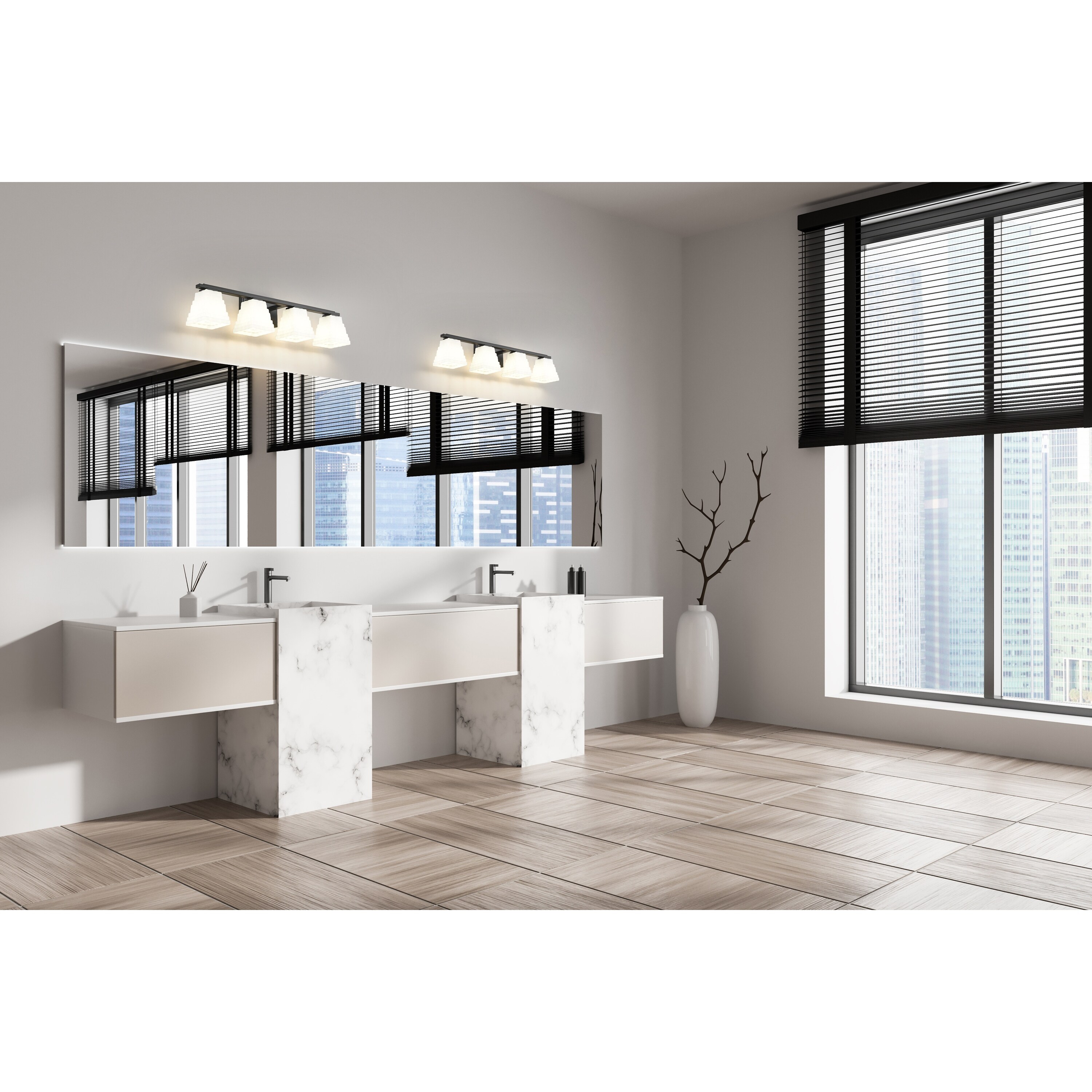 Luz* TOCHIC Bathroom Vanity Light with Natural Capiz Shell Shade