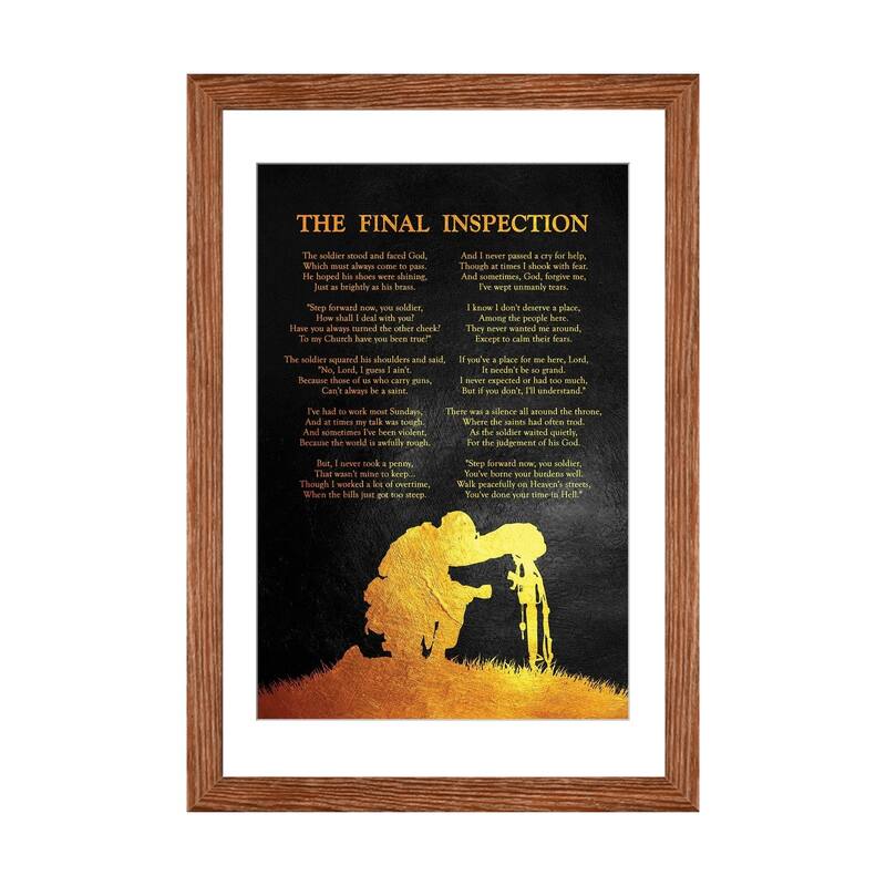 iCanvas "The Final Inspection - A Soldier's Poem" by Adrian Baldovino - Walnut - 24x16x1