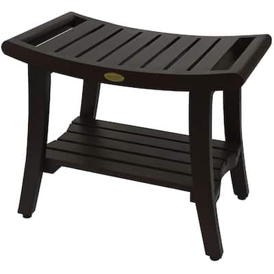 Harmony, 24", Teak Shower Bench, Teak Shower Stool, Teak Bench Shower, Teak Shower Seat, Wooden Shower Bench, Woodland Brown