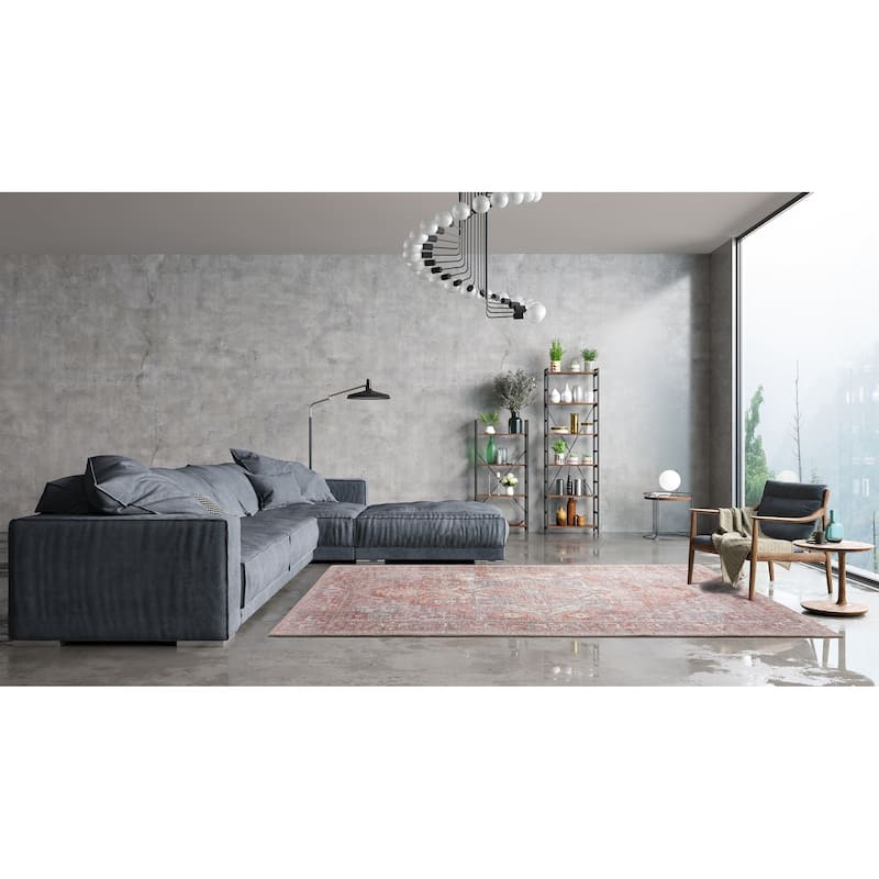 VER01 Vera Collection Coral Power Loomed Indoor Area Rug