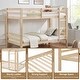 preview thumbnail 36 of 41, Twin over Twin Wooden Bunk Bed,High Guardrail,Ladder,Kids Teens,Dorm
