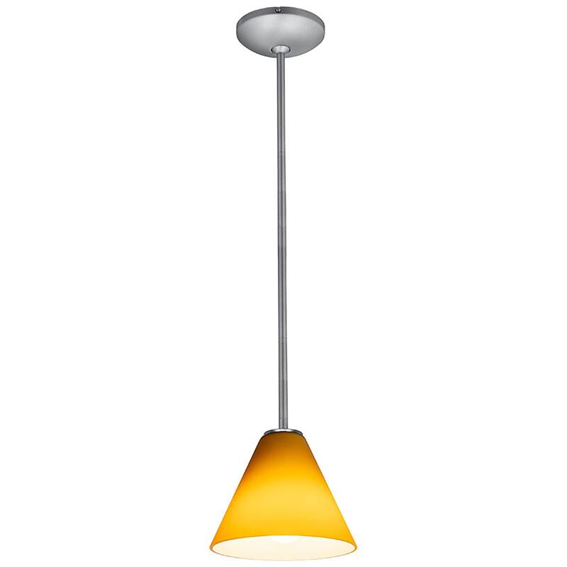 Access Lighting Martini 1 Light LED Pendant - 7" Wide with Amber Glass