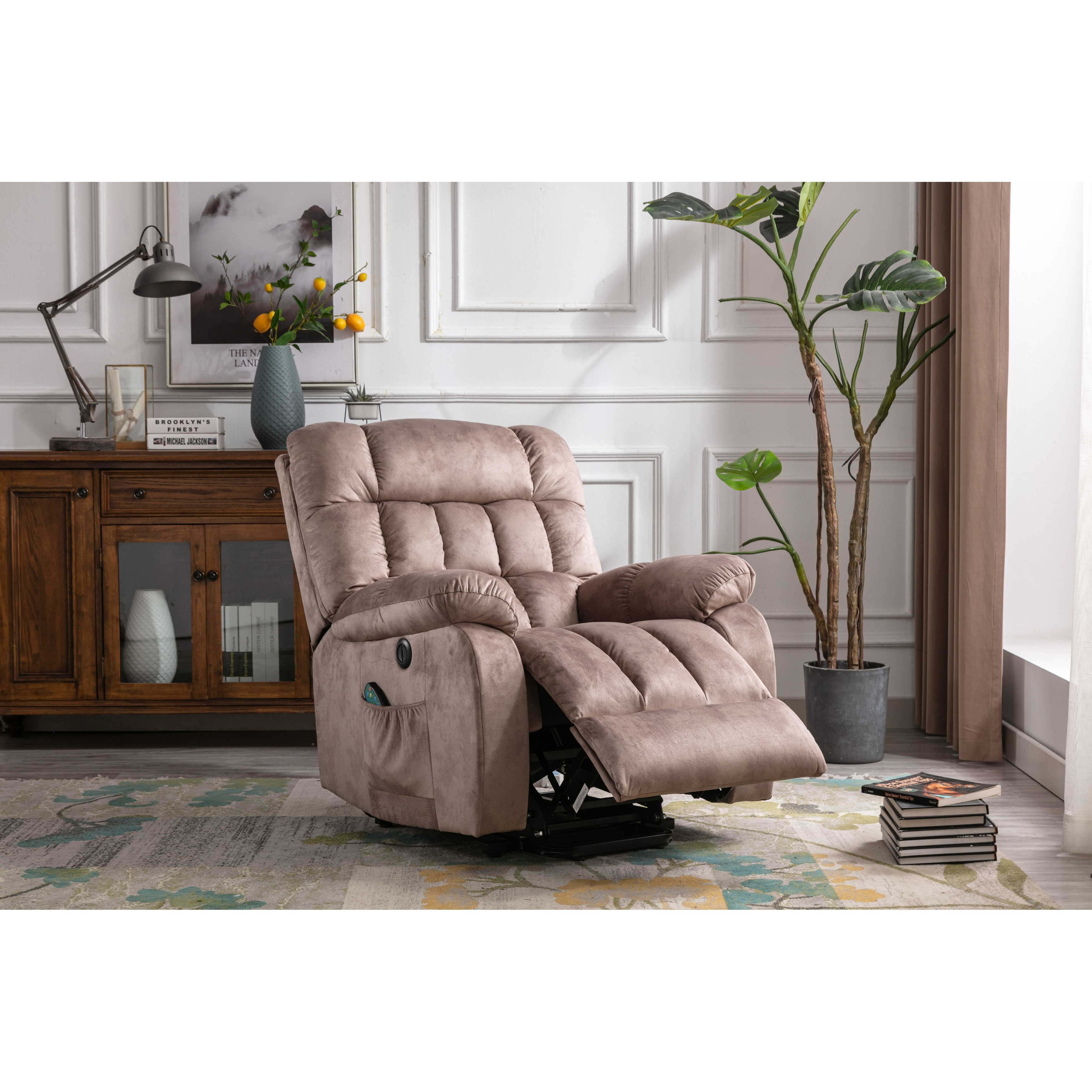 LIVING ESSENTIALS Electric lift recliner with heat therapy and