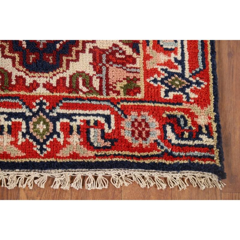 Heriz Serapi Indian Accent Rug Hand-Knotted Wool Carpet - 2'0" x 3'0"