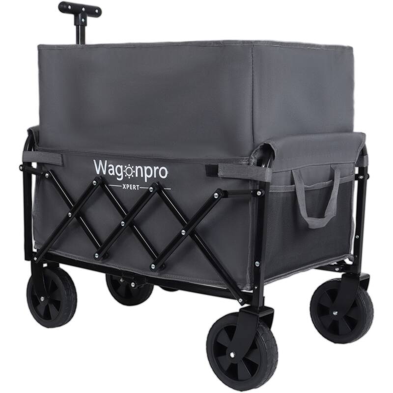 Expandable Dual Layer Utility Wagon Cart,Grocery Cart for Gardening