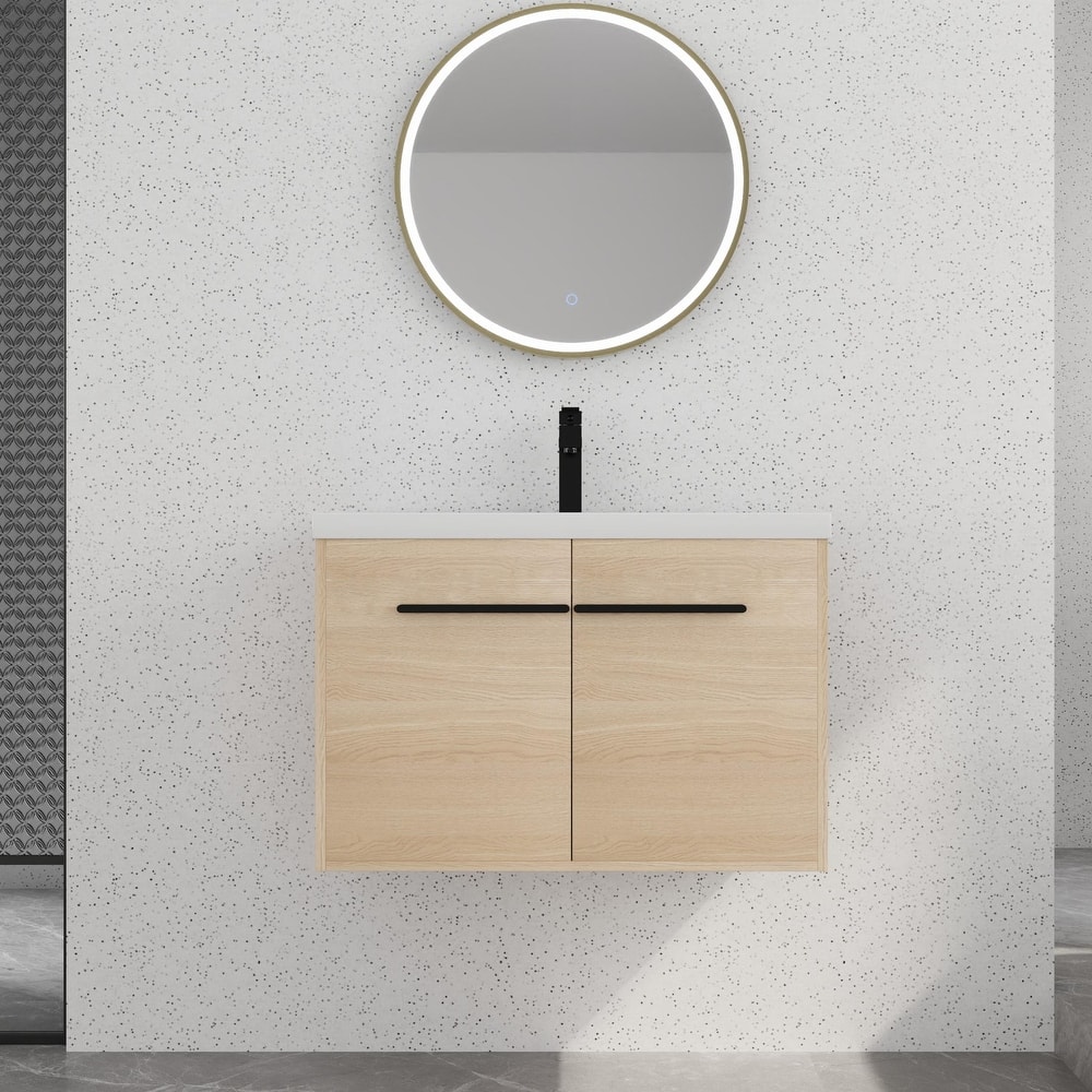 Bathroom Vanity With Sink In 16/20/24/30/36 Inch, Floating Bathroom Vanity With Soft Close Door